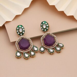 Stunning Kundan Earrings With Intricate Stones